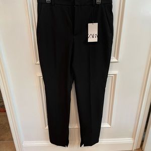 Zara Split Hem Black Pants